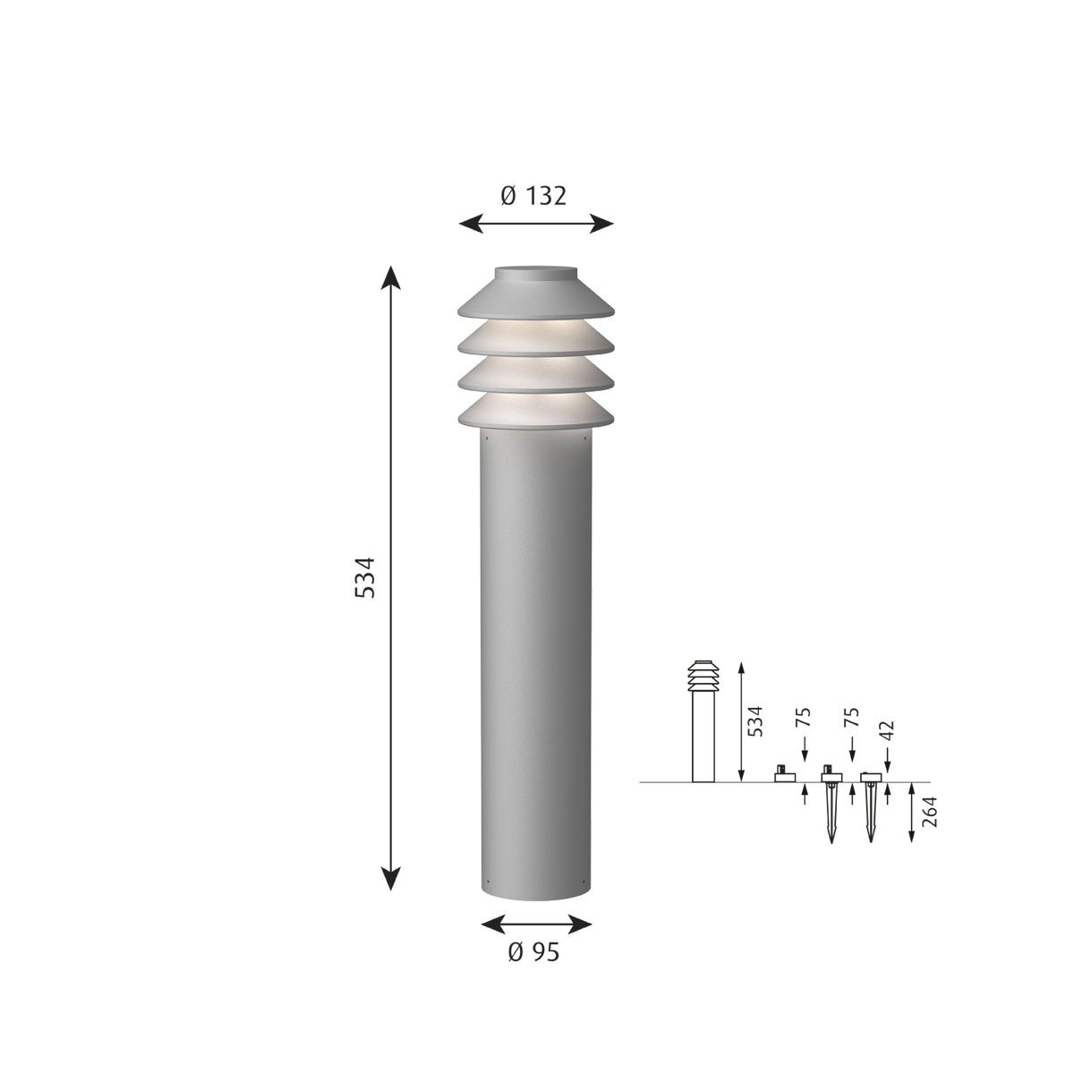 Bysted Garden long fotpl. UA aluminium